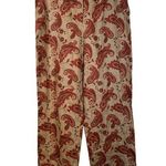 Petite Sophisticate  100% Linen Tan Brown Paisley Pant Trouser Size 10 EUC #4487 Photo 0