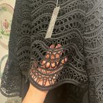 NEW Lela Rose Couture Black Dress with Lace Overlay and Sleeves Size 8 Photo 7