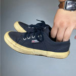Superga | Size 7 Black and Tan Sneakers Classic Canvas Style Photo 4