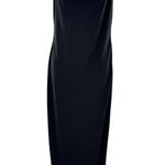 Jessica McClintock Gunne Sax Millennium 2000 Vtg Black Gown Sz 7 Gold Straps Y2K Photo 0