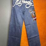 Ed Hardy  NWT Denim with Vibrant Embroidery Photo 0