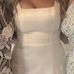 Elliatt Amelie Square Neck Duchesse Satin Cocktail Minidress in Ivory Small Photo 0