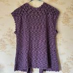 Vintage Y2K purple DKNY Jeans crochet knit tank boho cardigan size L Size L Photo 1