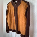 Jaclyn Smith Vintage  size large brown tan suede sweater Photo 3