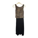 Alex Evenings ‎ Dress and Blazer Women's Size 6 Maxi Pleats Sparkle Gold Black Photo 5