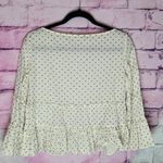Club Monaco  PEIBI CREAM WIDE NECK RUFFLE DOT PRINT BLOUSE XS Photo 1