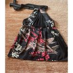 Forever Vintage USA Sakura Print Women’s Tie Neck Sleeveless Open Back Top L Size L Photo 6