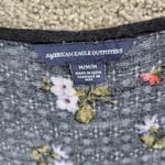 American Eagle American Eagle Outfitters Cropped Top Womens M Black Floral Button Ties Flowy Photo 1