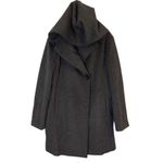 Sam Edelman Shawl Collar Hooded Wool Blend Coat Charcoal Gray Size 14 Photo 1