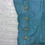 Free People  Medium crop tank ruffle straps smocked back teal Spring Summer Photo 2