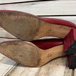 Franco Sarto Vintage Red Leather Block Heel Pumps Square Toe Retro Shoes 7.5M Photo 6