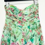 Jay Godfrey  Lydia Strapless Green Floral Romper Size 4 Photo 4