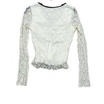 Womens Mesh Lace Velvet Babydoll Top Long Sleeve Y2K WhimsiGoth Size Medium Black Photo 6