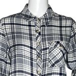 Tolani  Shirt Womens Small White‎ Blue Plaid Dip Dye Preppy Cabincore Campcore Photo 4