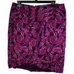 Merona Purple Abstract Stretch Skirt Size 12 Photo 0