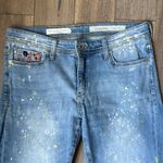 Pilcro and the Letterpress  Floral Embroidered Splatter Slim Boyfriend Jeans Photo 3