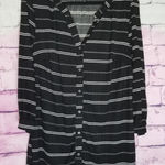Lane Bryant BLACK WHITE BUTTON FRONT LONG LINE TUNIC 14/16 Photo 0