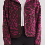 Zella Z by  Faux Shearling Print Hybrid Jacket Burgundy Abstract Spots Sz XL‎ NWT Photo 0