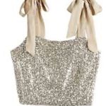 SO  Silver Sequin Top in Junior size Large. Photo 1