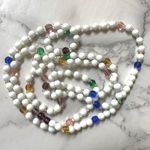 White colorful beaded long necklace Photo 1