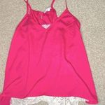 Women’s hot pink macrame tank top Size M Photo 0