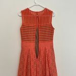 NEW YORK COMPANY NY&CO Eyelet Fit Flare Dress Coral Orange Pink Sleeveless Midi Photo 11
