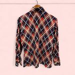The Limited Vintage 70’s Ms.  pointed collar plaid blouse groovy costume ugly champ 🏆 Photo 2