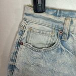 American Eagle New Rainbow embroidery High rise acid wash shorts light blue sz 6 Photo 4