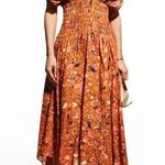 ALC Frank A.L.C. Lucia Floral V Neck Smocked Waist A-Line Midi Dress, Size 2 New w/Tag Photo 0