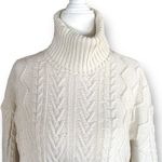 SheIn Sweater Retro Oatmeal Cropped Cable Turtleneck Neutral Knit Pullover Photo 3