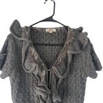Stevie Hender Hendi Sm Grey Wool Ruffle Knit Academia Sweater Cottage Coquette Feminine Fairy Photo 1