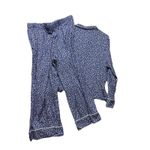 Lands' End  Rayon Pajama Set Large Petite Blue Floral Long Sleeve Top & Pants Photo 4