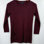 Banana Republic  Burgundy Silk Blend Ribbed Sweater Dress Pockets Size S Photo 0