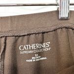 Catherines Suprema Plus Sz 26W 28W Capri Pants 3X Brown Knit Pull On Elastic 390 Photo 6