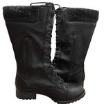 Bongo VTG 90s  Black Lace & Zip Up Boots Women 8 Knit Top Mid Calf DARK ACADEMIA Photo 1