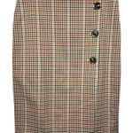 Ann Taylor Faux Wrap Plaid Midi Skirt Size 10 Academia Preppy Career Photo 0