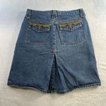 Hollister Y2K 2000s Jrs 9 Denim Skirt Blue Jean Western Pocket Pleated Back Boho Photo 6