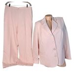 Alfred Dunner Womens Blush Pink Peach Pantsuit Blazer 14 & Pants 16P Short 31700 Photo 0