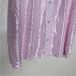 Petra Fashions Vintage Metallic Light Baby Pink Striped Sleepwear Top 1X Photo 3