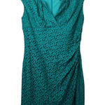Adrianna Papell Split Neck Side Ruch Lace Dress Photo 0