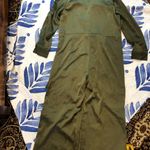 Olive Green satin button front Jumpsuit xl Photo 2