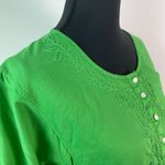 J.Crew Vintage Long Sleeve Embroidered Tunic Top Swim Coverup Green Sz SM Photo 9