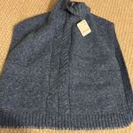 Free People Alma cable knit poncho Blue Knit Sweater Vest Photo 1