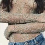 ZARA NWT  Lace Sheer Bodysuit Sz Small Olive Green Photo 0