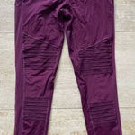 Victoria's Secret Victoria sport Purple Moto Style Athletic Leggings High‎ Waist Ribbed Knee M Photo 0