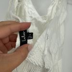 Lulus Bonni White Floral Jacquard Halter Mini Dress Size S Photo 7