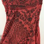 Vintage Step In Style Red & Black Embroidered Dress Size XS Photo 6