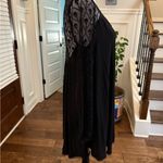 Ecote NWOT Black Lace Sleeve Tunic with Criss Cross Neckline and Semi Sheer Back Photo 2