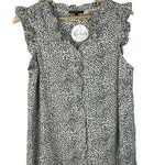 Staccato White & Black Dot Printed Ruffle Sleeveless Blouse S Photo 0