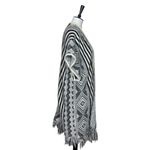 Emory park  Long Fringe Cardigan Sweater Open Front Cream Gray Boho Women’s Large Photo 2